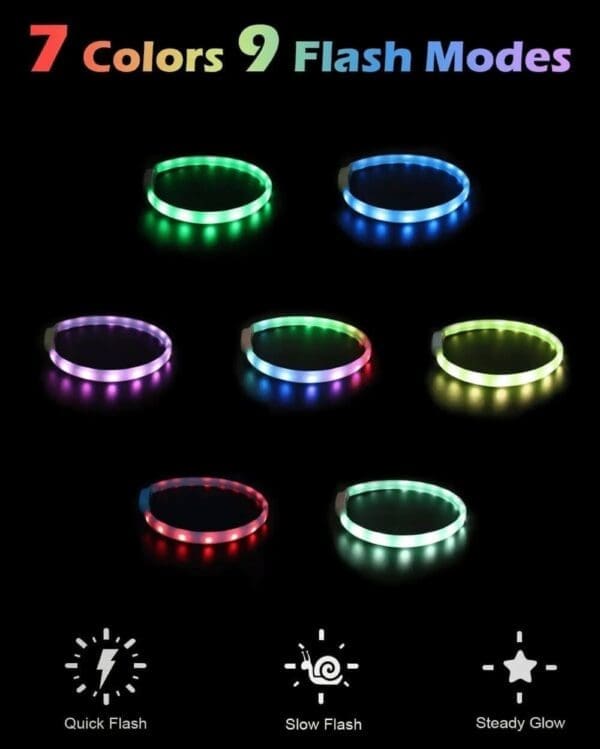 glowdog led dog collar color modes rgb